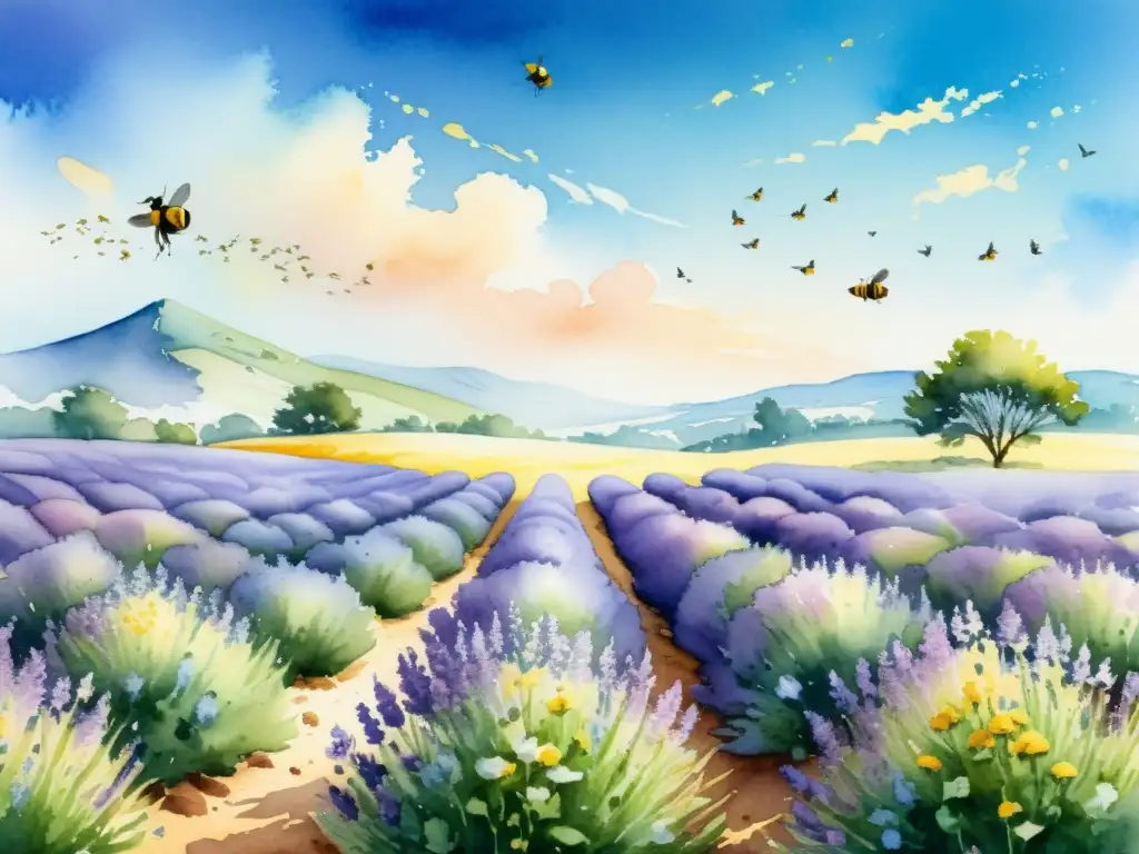 Campo de lavanda en flor, cielo azul y tranquilidad