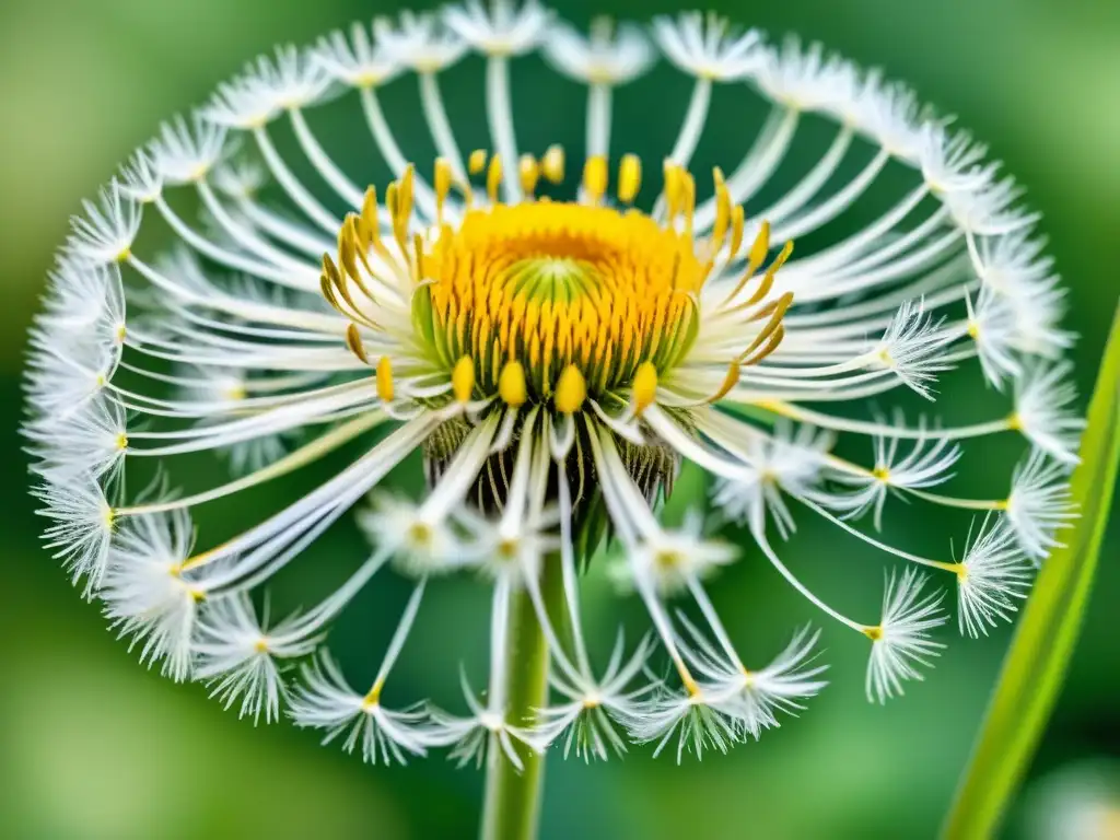 Detallada acuarela de un diente de león vibrante