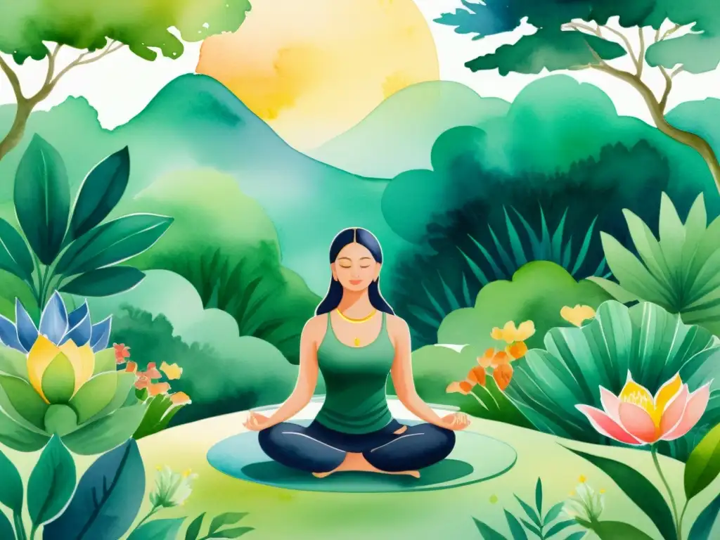 Un espacio de meditación sereno rodeado de hierbas para aumentar intuición