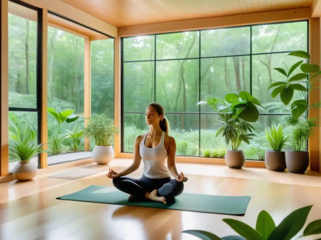 Estudio de yoga en el bosque con integración de fitoterapia en yoga